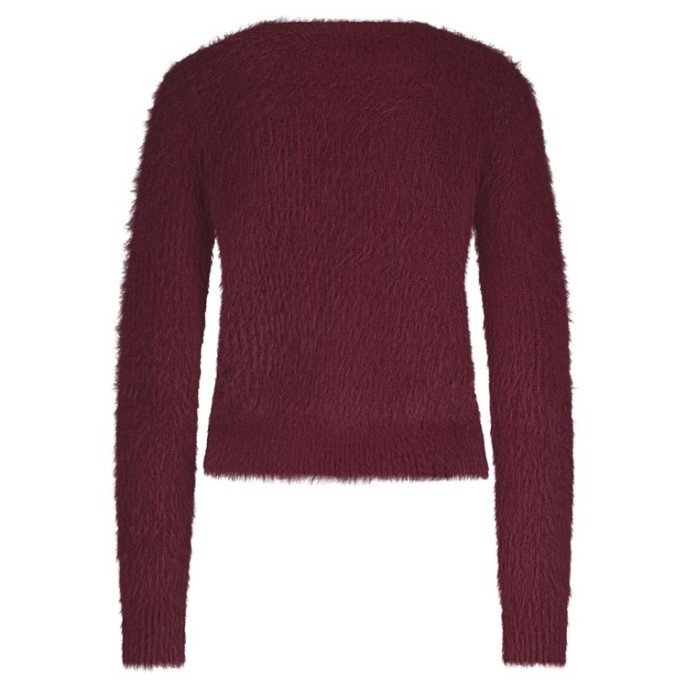 Red Button Vest Fuzzy Ruby